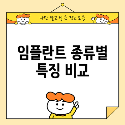 임플란트 종류별 특징 비교
