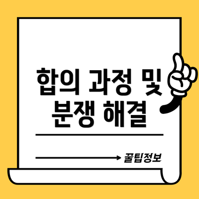합의 과정 및 분쟁 해결
