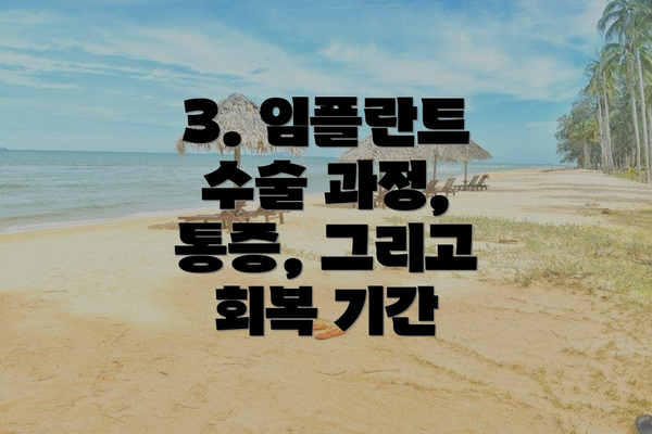 3. 임플란트 수술 과정, 통증, 그리고 회복 기간