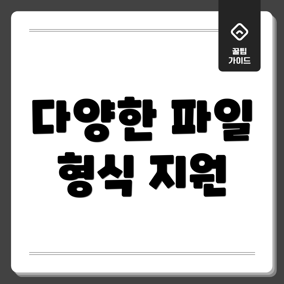다양한 파일 형식 지원