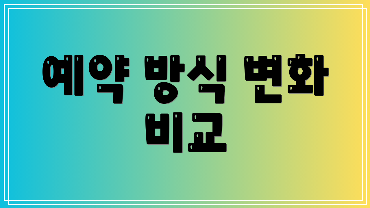 예약 방식 변화 비교