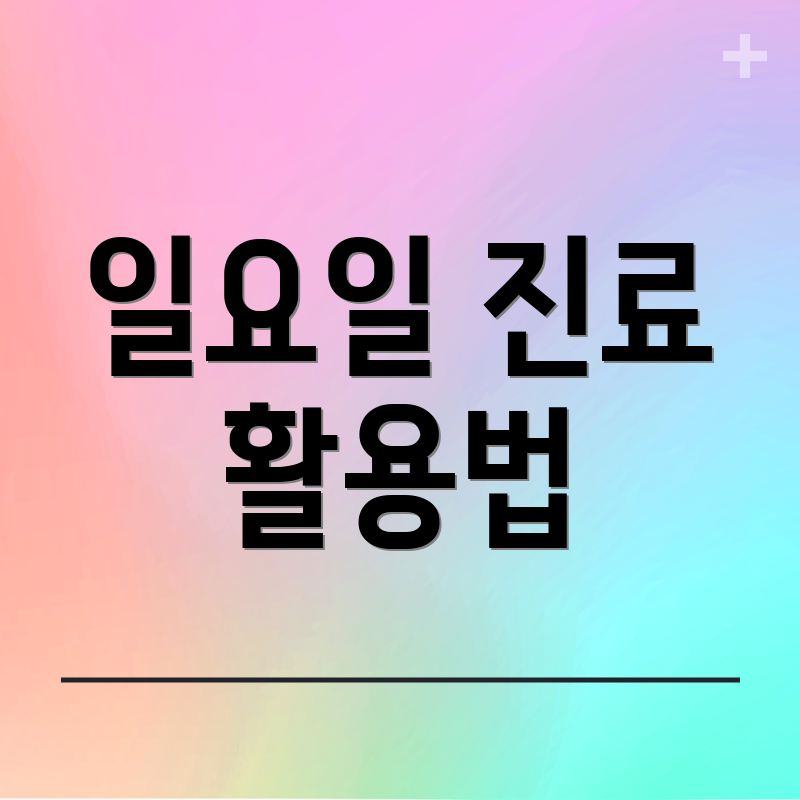 일요일 진료 활용법