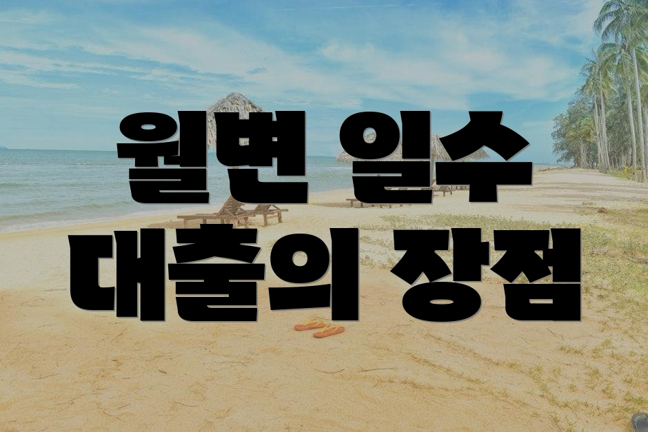 월변 일수 대출의 장점