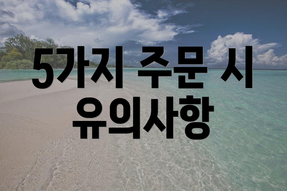 5가지 주문 시 유의사항
