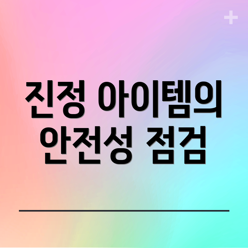 진정 아이템의 안전성 점검