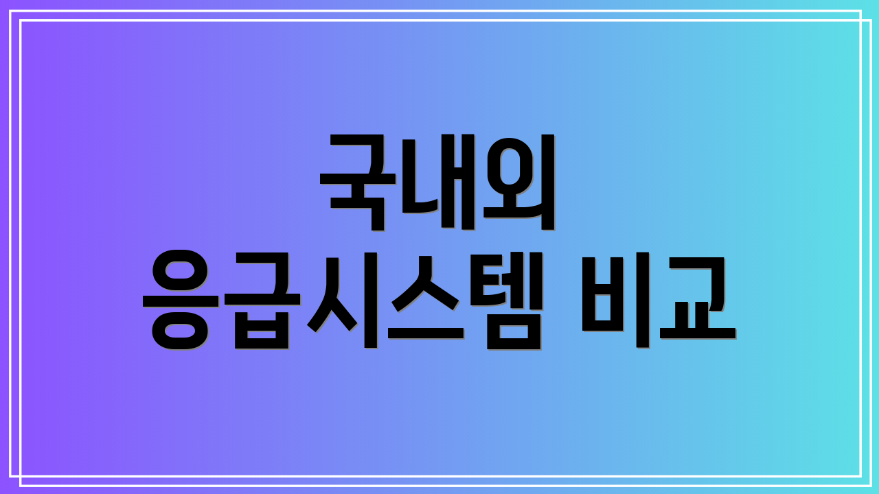 국내외 응급시스템 비교