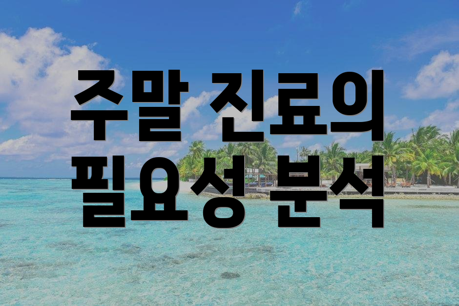 주말 진료의 필요성 분석