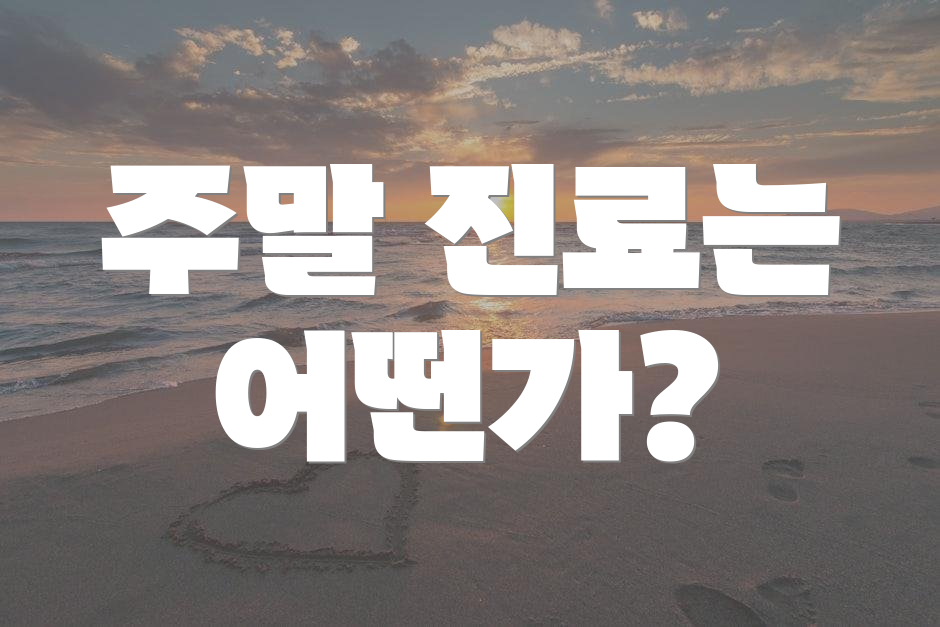 주말 진료는 어떤가?