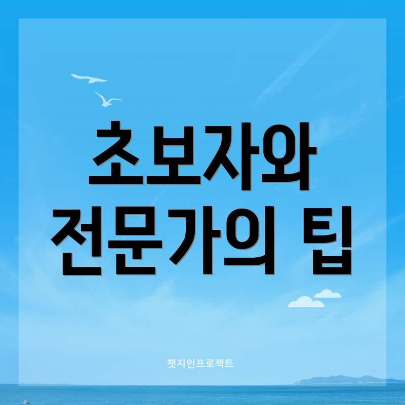 초보자와 전문가의 팁