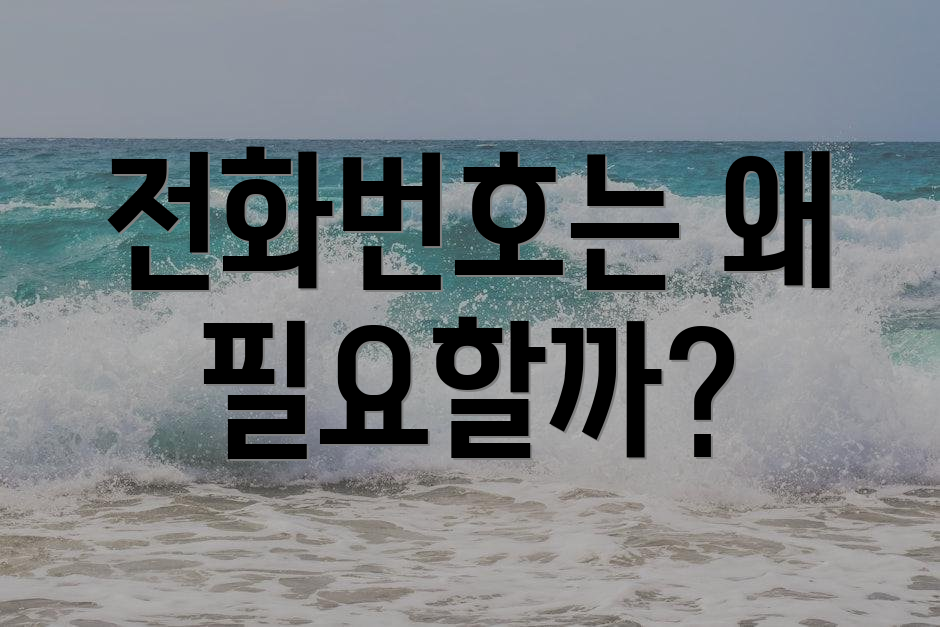 전화번호는 왜 필요할까?