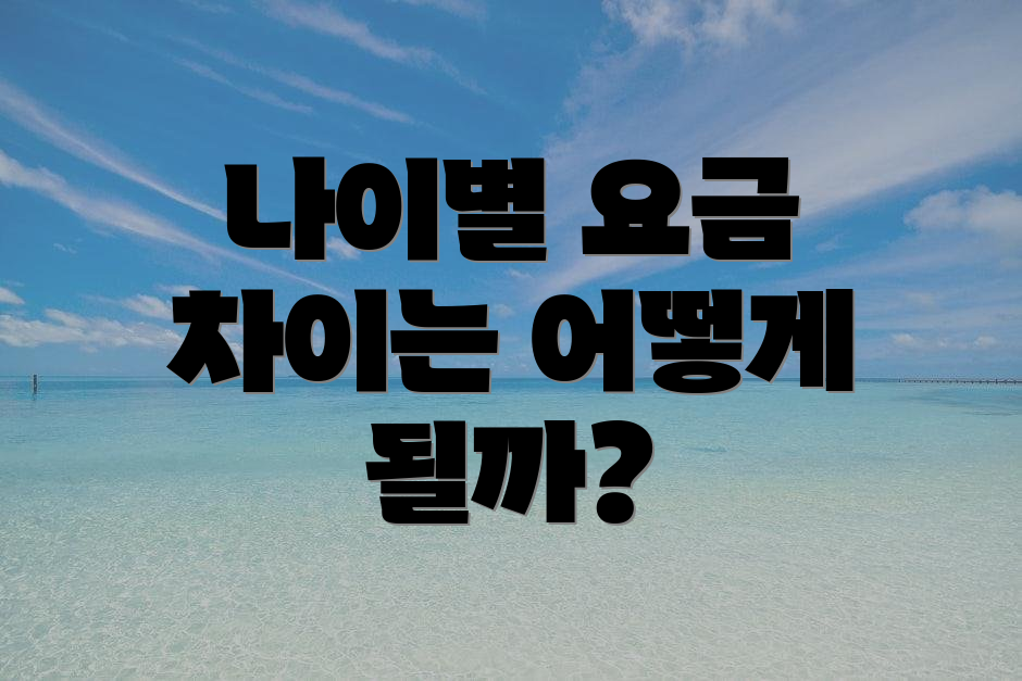 나이별 요금 차이는 어떻게 될까?
