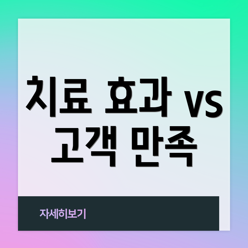 치료 효과 vs 고객 만족