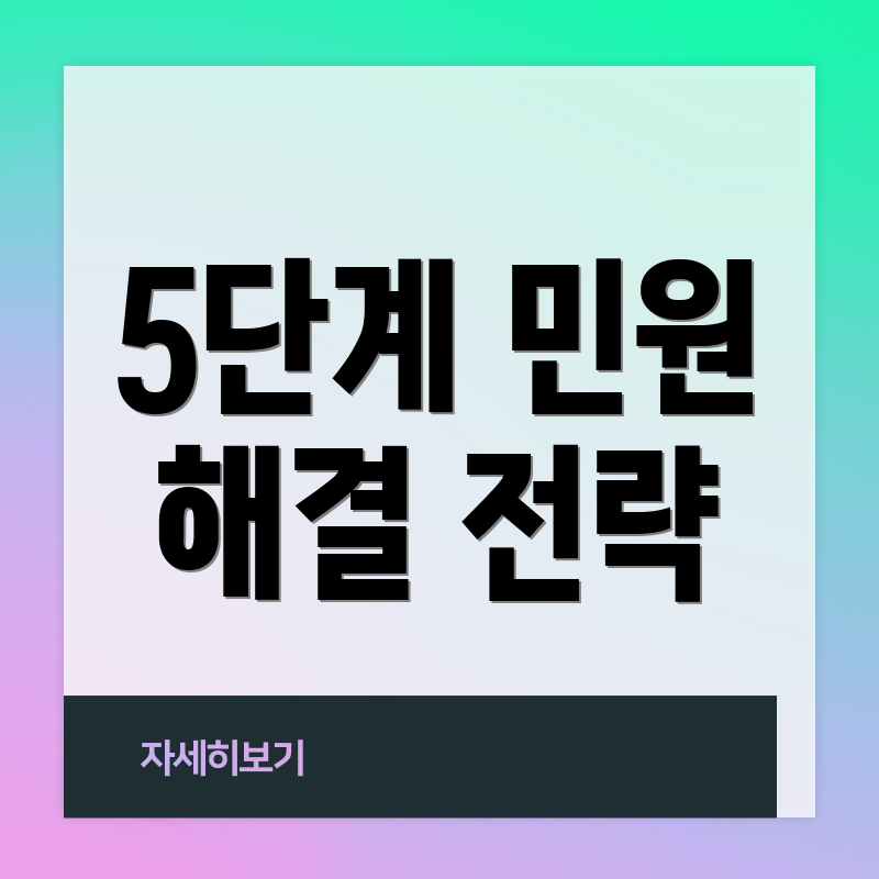 5단계 민원 해결 전략