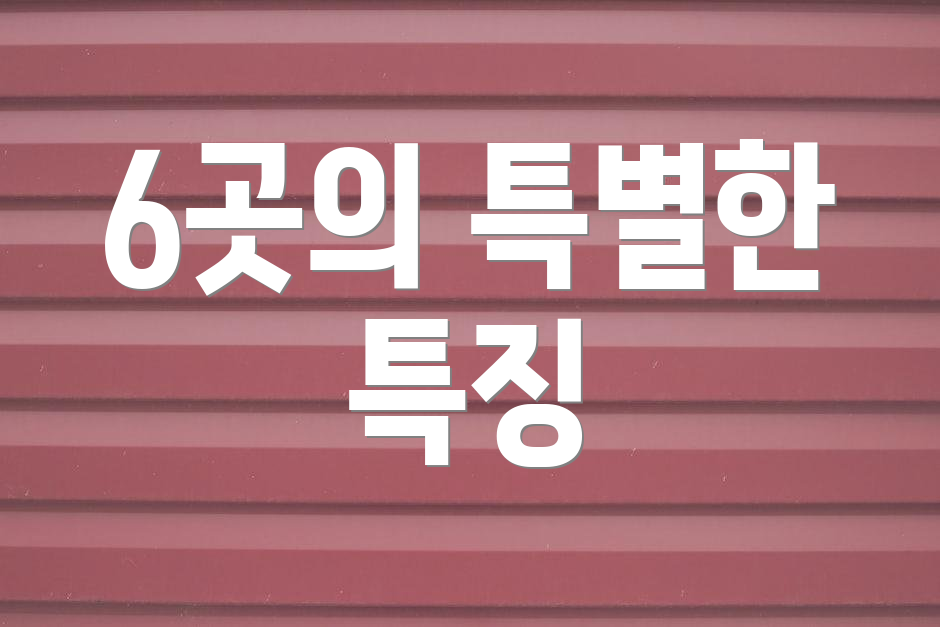 6곳의 특별한 특징