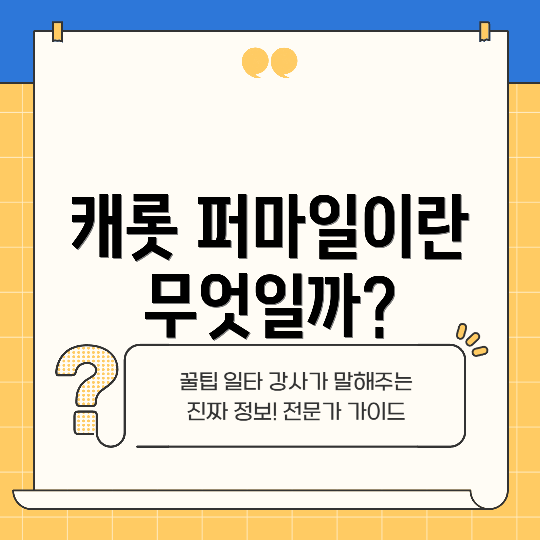 캐롯 퍼마일이란 무엇일까?