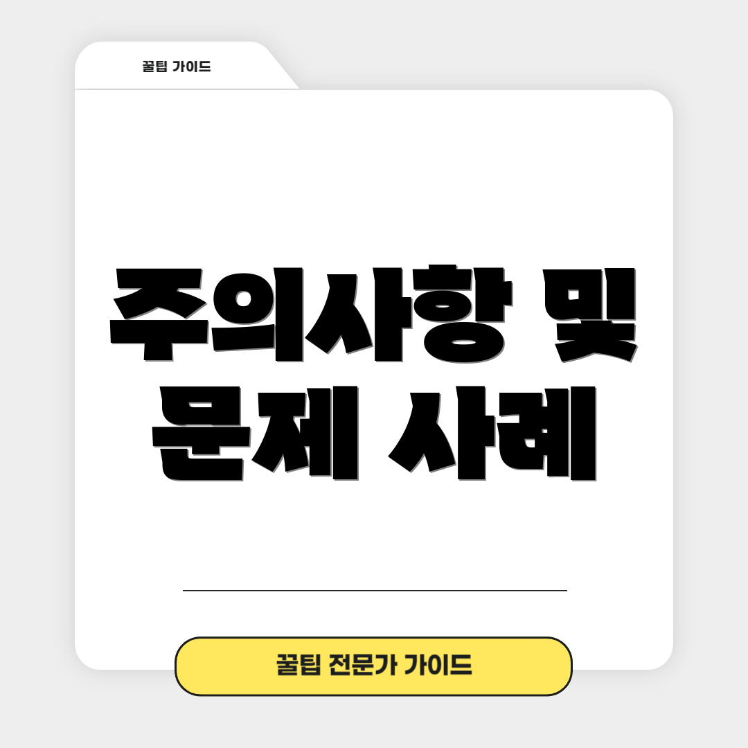주의사항 및 문제 사례