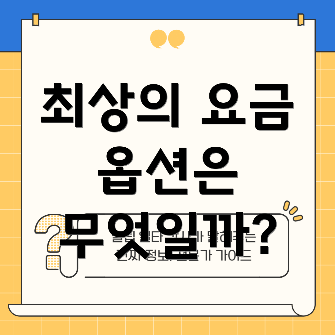 최상의 요금 옵션은 무엇일까?