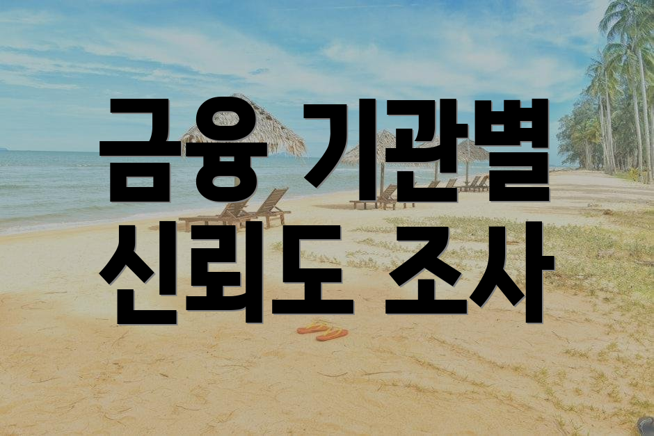 금융 기관별 신뢰도 조사