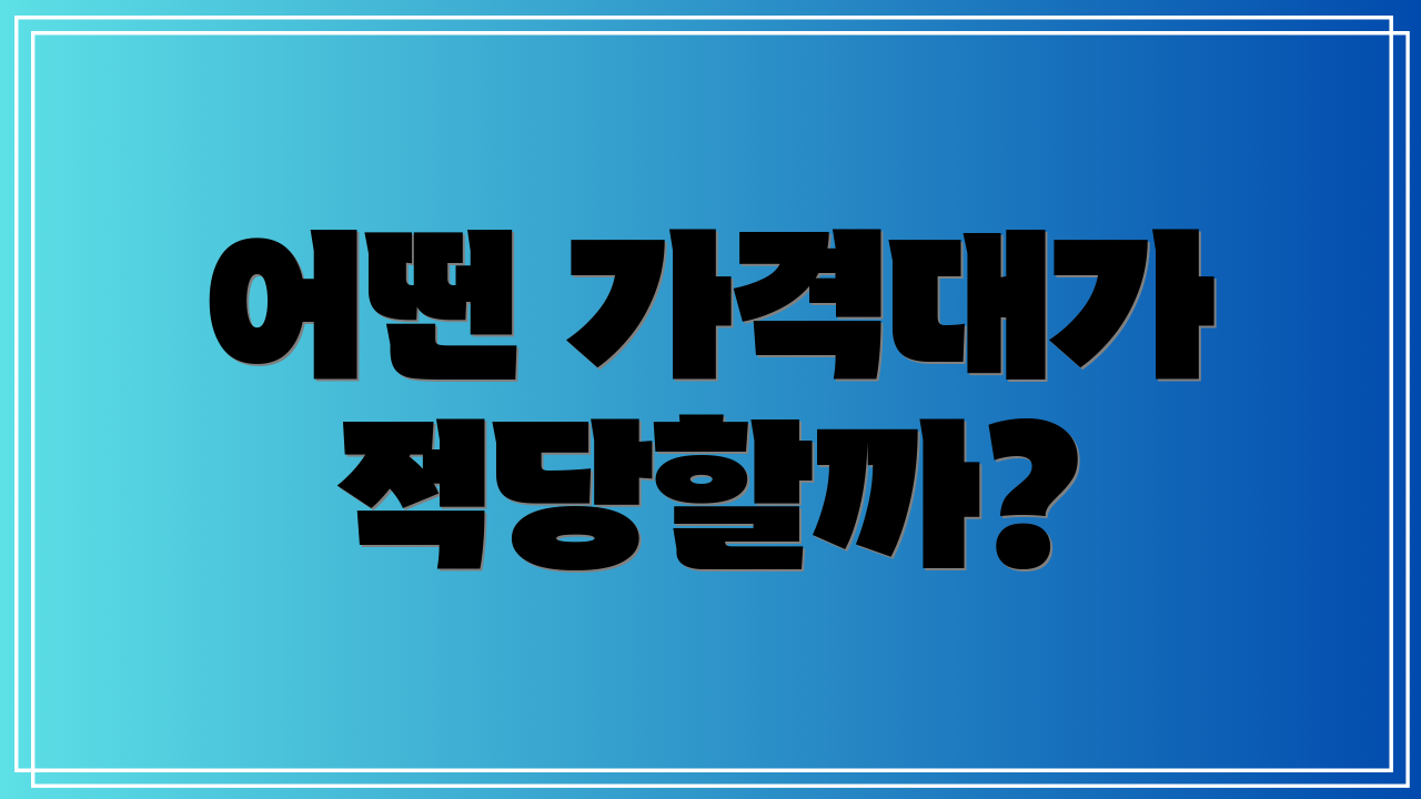 어떤 가격대가 적당할까?