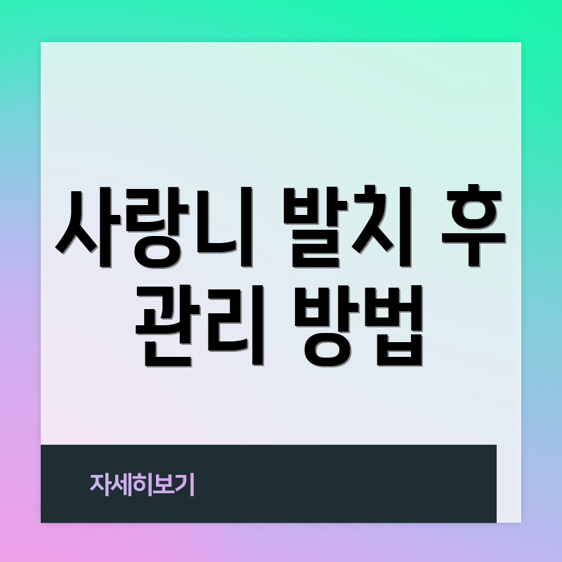 사랑니 발치 후 관리 방법