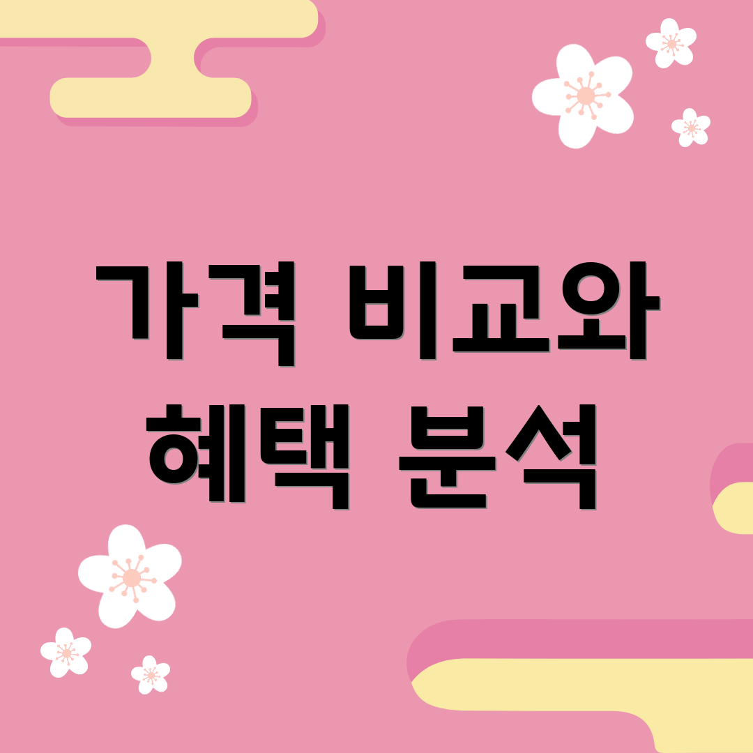 가격 비교와 혜택 분석