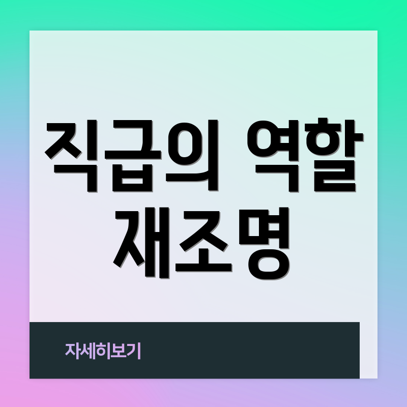 직급의 역할 재조명