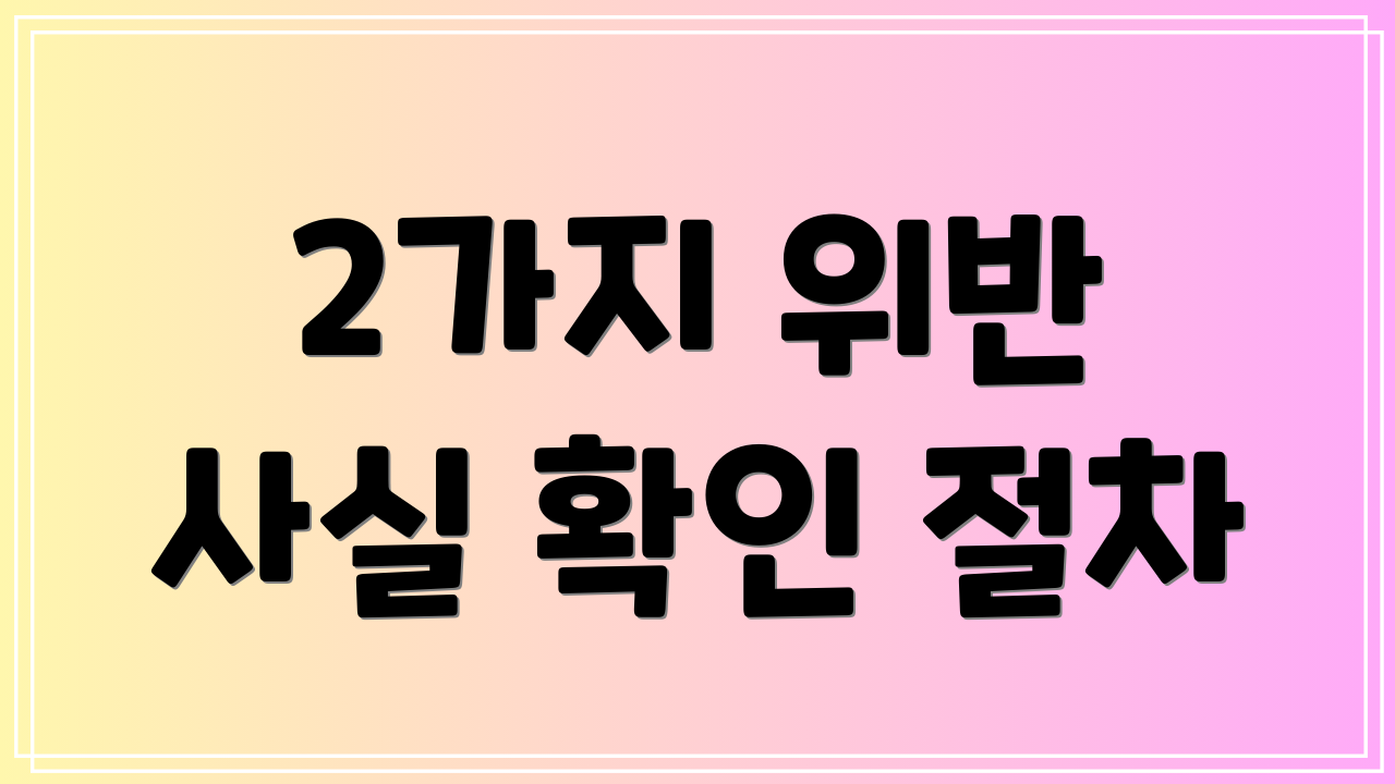 2가지 위반 사실 확인 절차