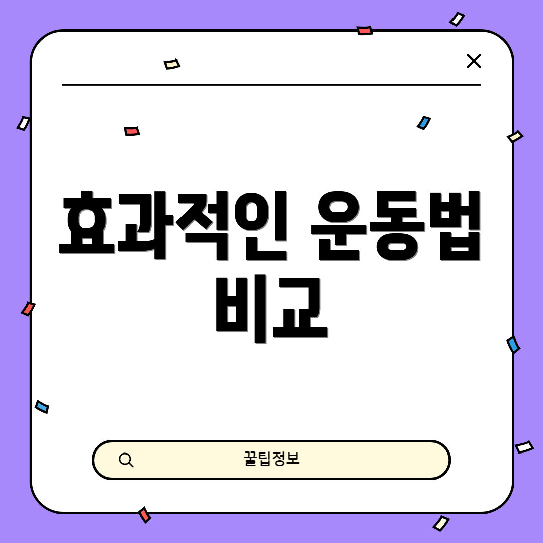 효과적인 운동법 비교