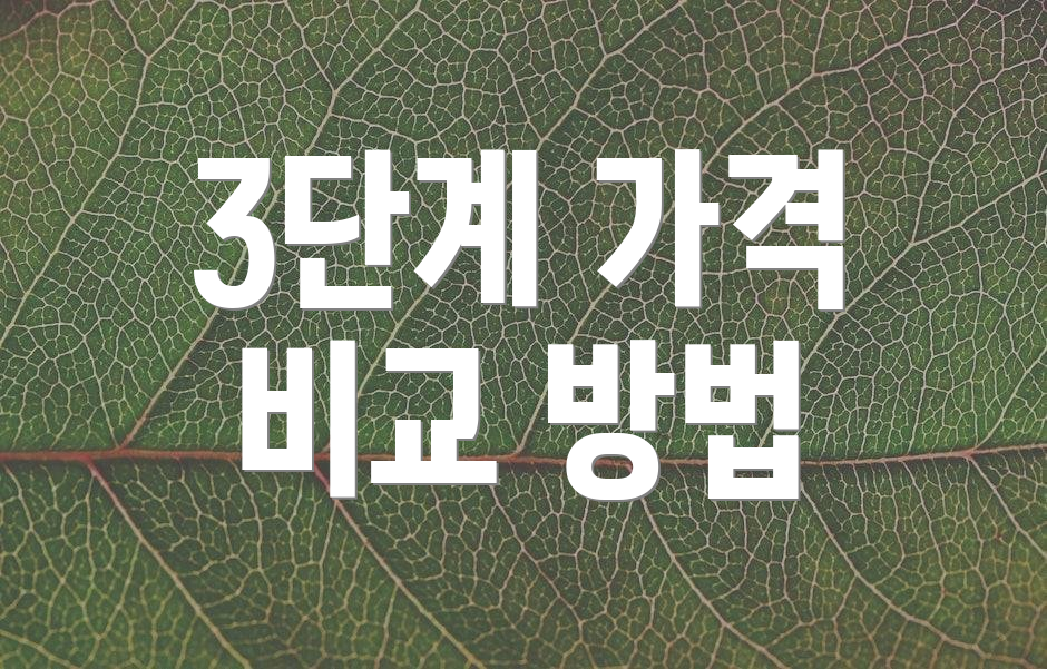 3단계 가격 비교 방법