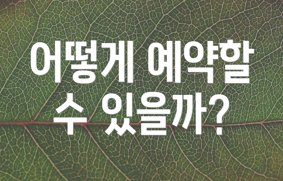 어떻게 예약할 수 있을까?