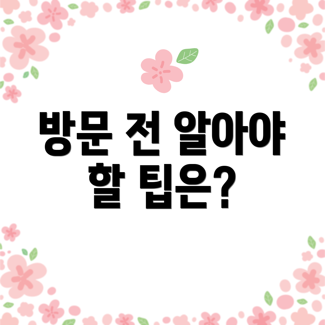 방문 전 알아야 할 팁은?