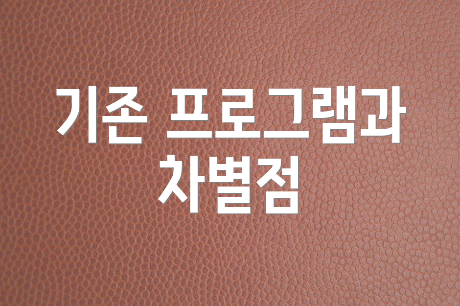 기존 프로그램과 차별점