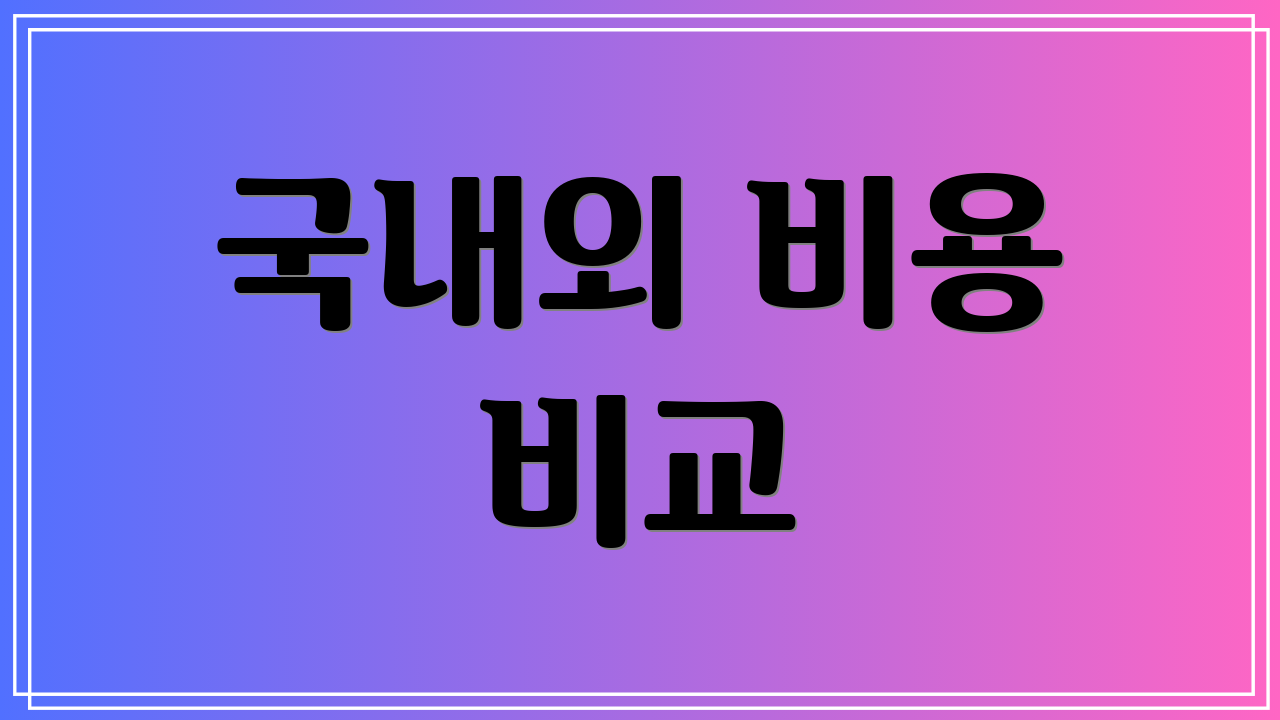 국내외 비용 비교