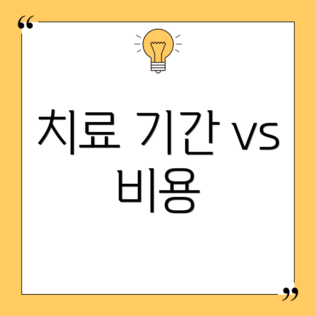 치료 기간 vs 비용