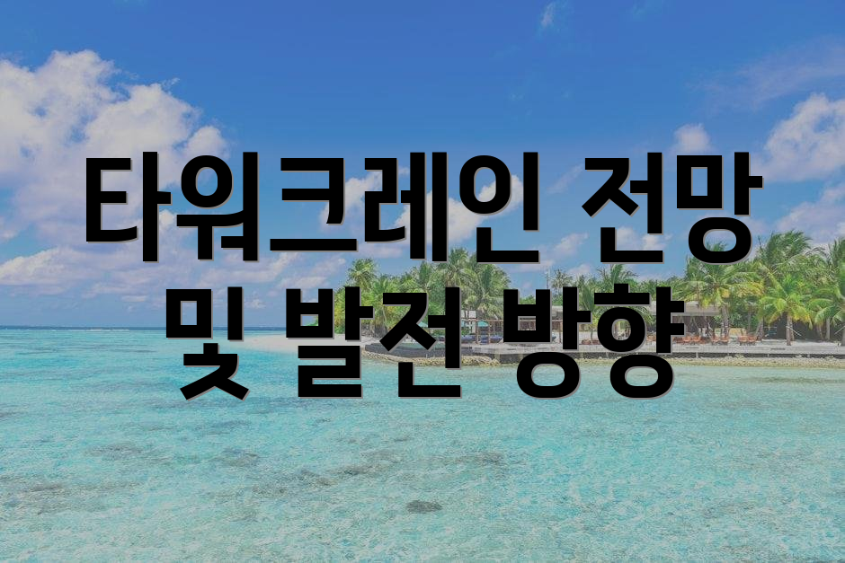 타워크레인 전망 및 발전 방향