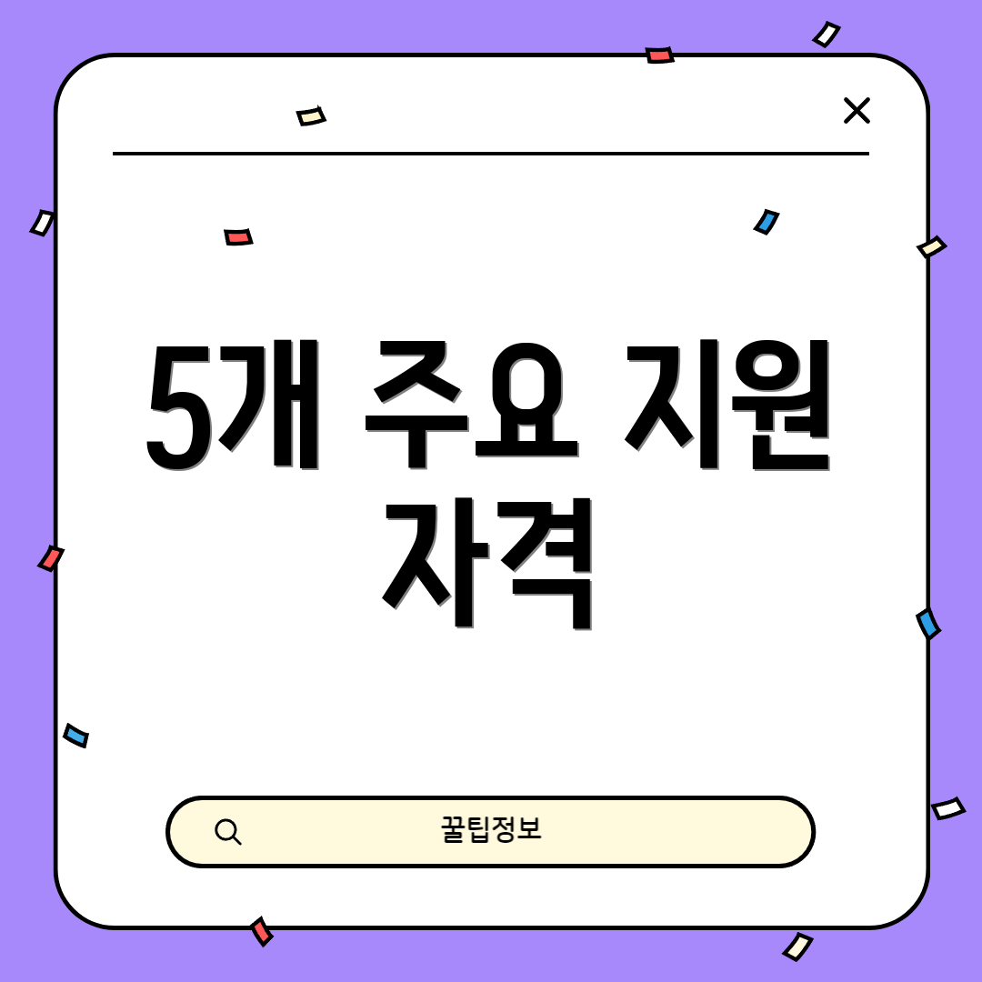 5개 주요 지원 자격