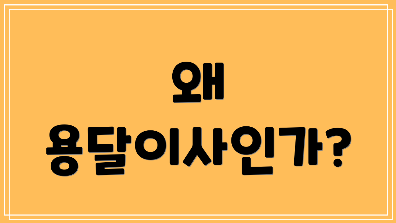 왜 용달이사인가?