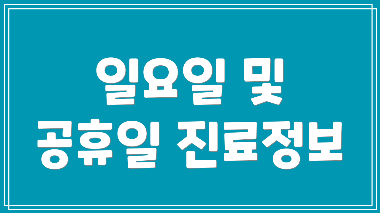 일요일 및 공휴일 진료정보