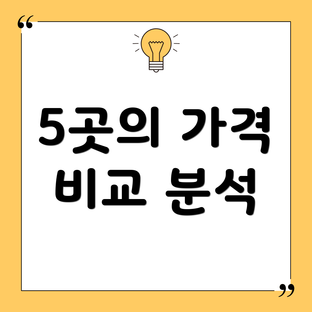 5곳의 가격 비교 분석