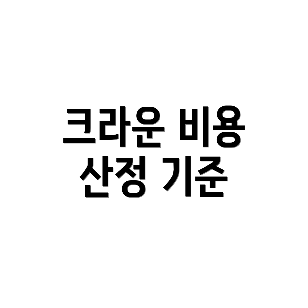 크라운 비용 산정 기준