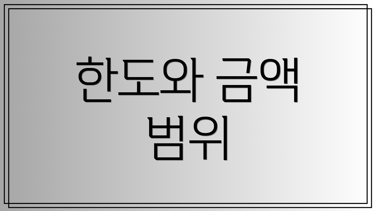 한도와 금액 범위