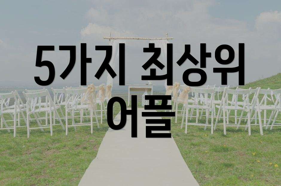 5가지 최상위 어플