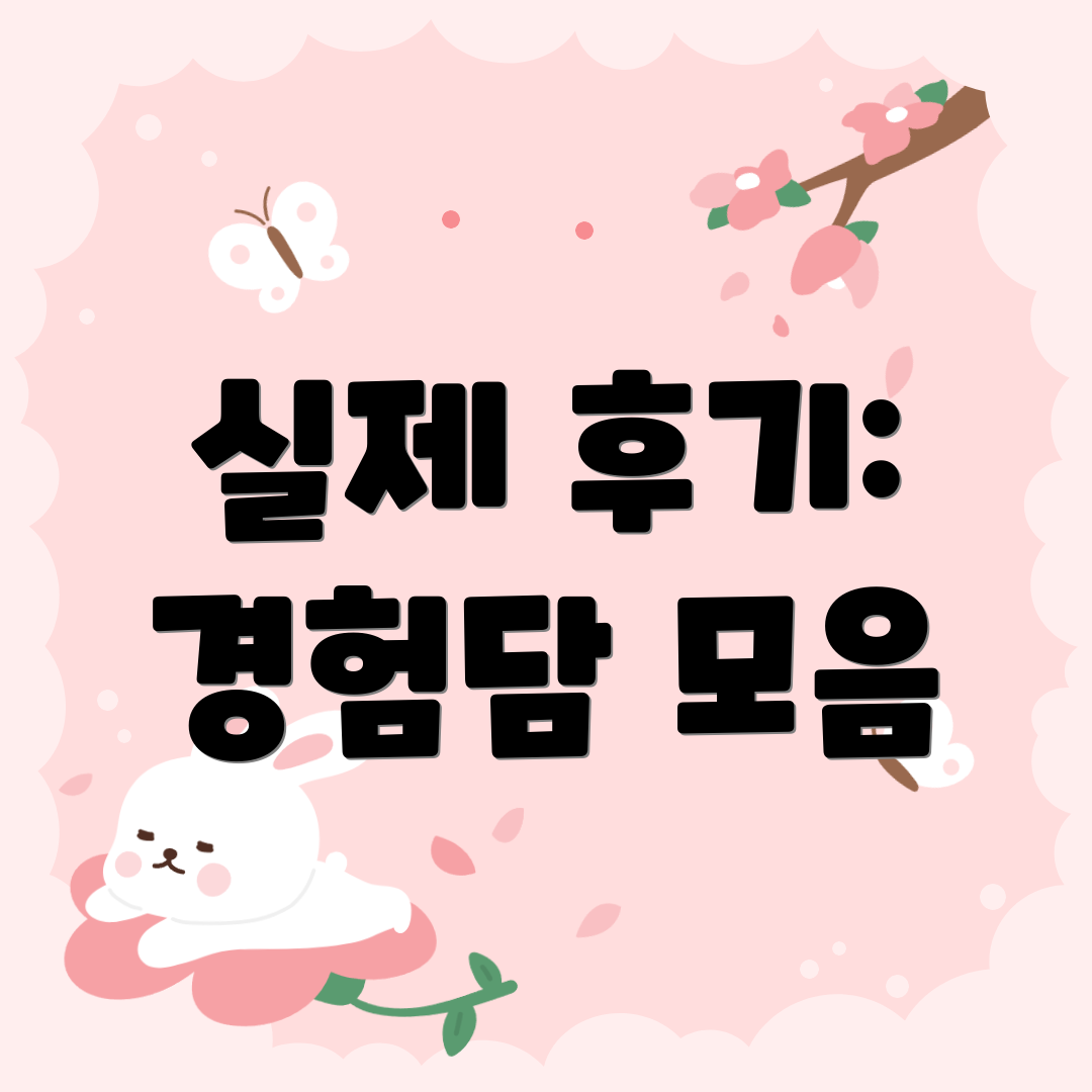 실제 후기: 경험담 모음