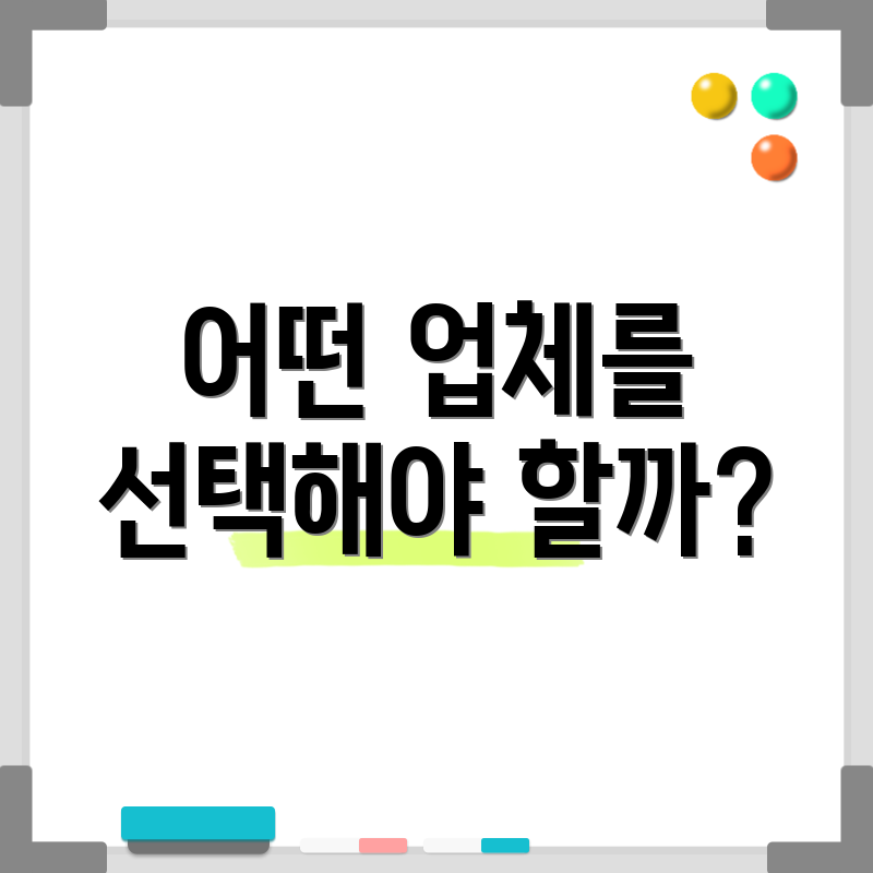 어떤 업체를 선택해야 할까?