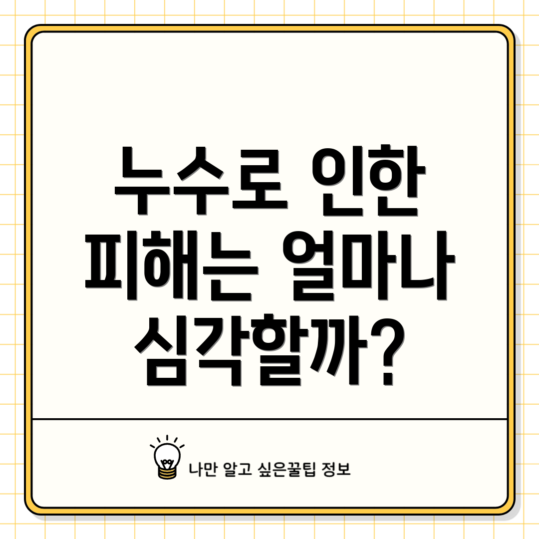 누수로 인한 피해는 얼마나 심각할까?
