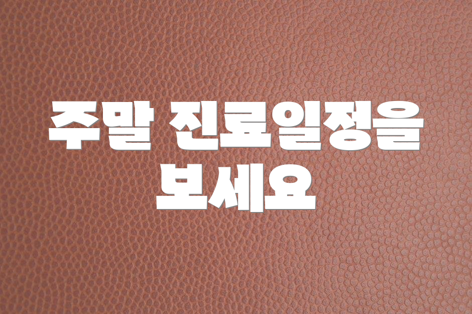 주말 진료일정을 보세요