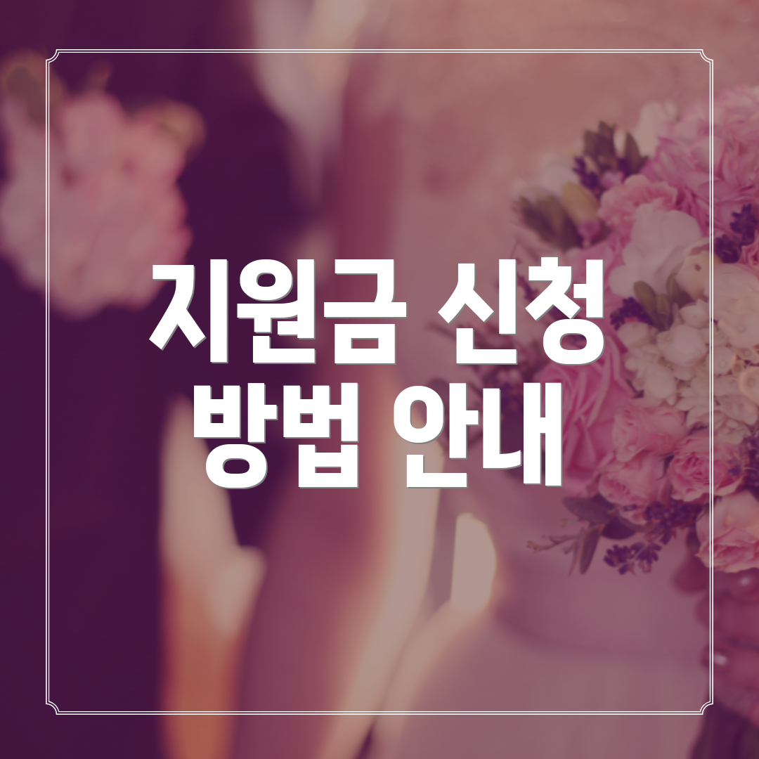 지원금 신청 방법 안내