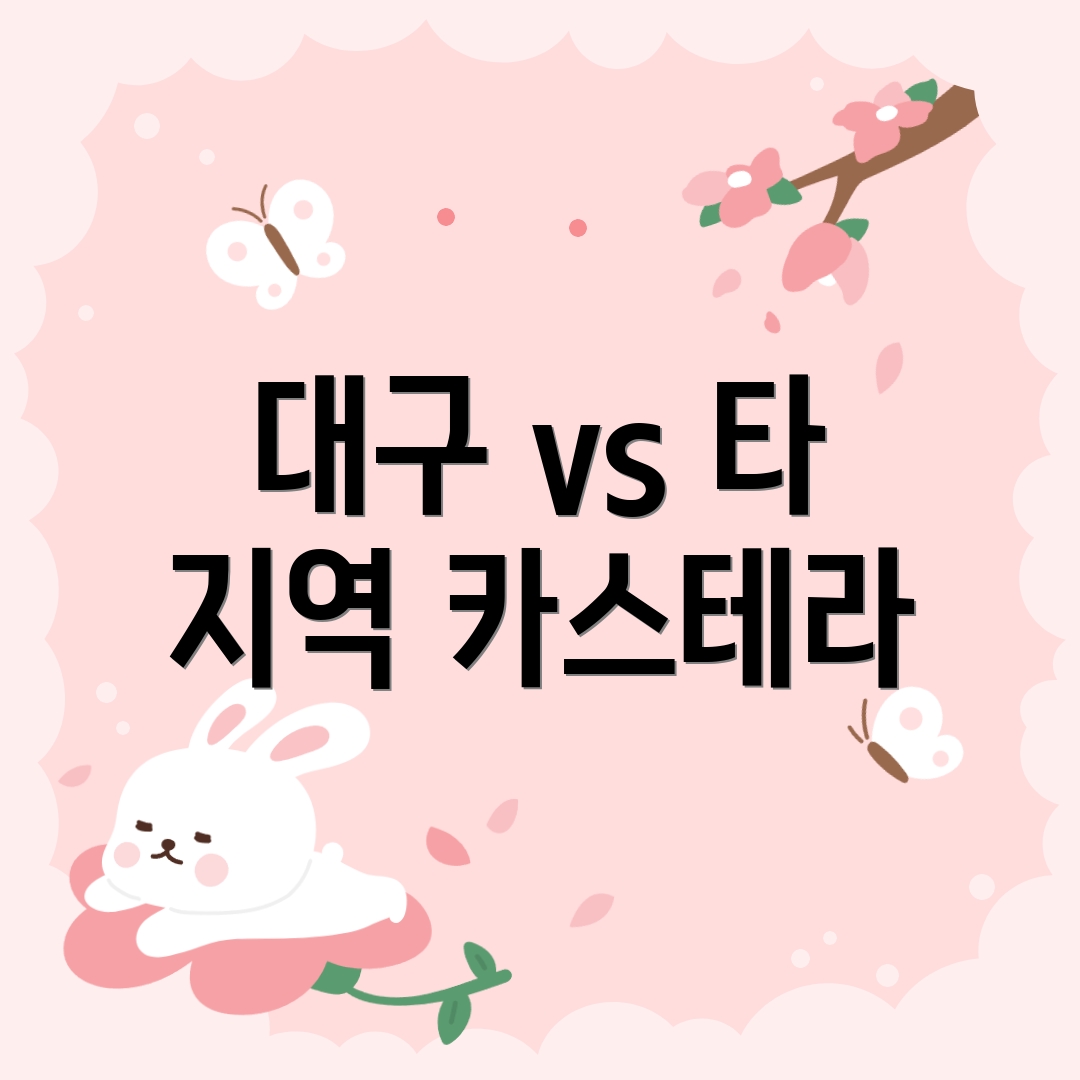 대구 vs 타 지역 카스테라