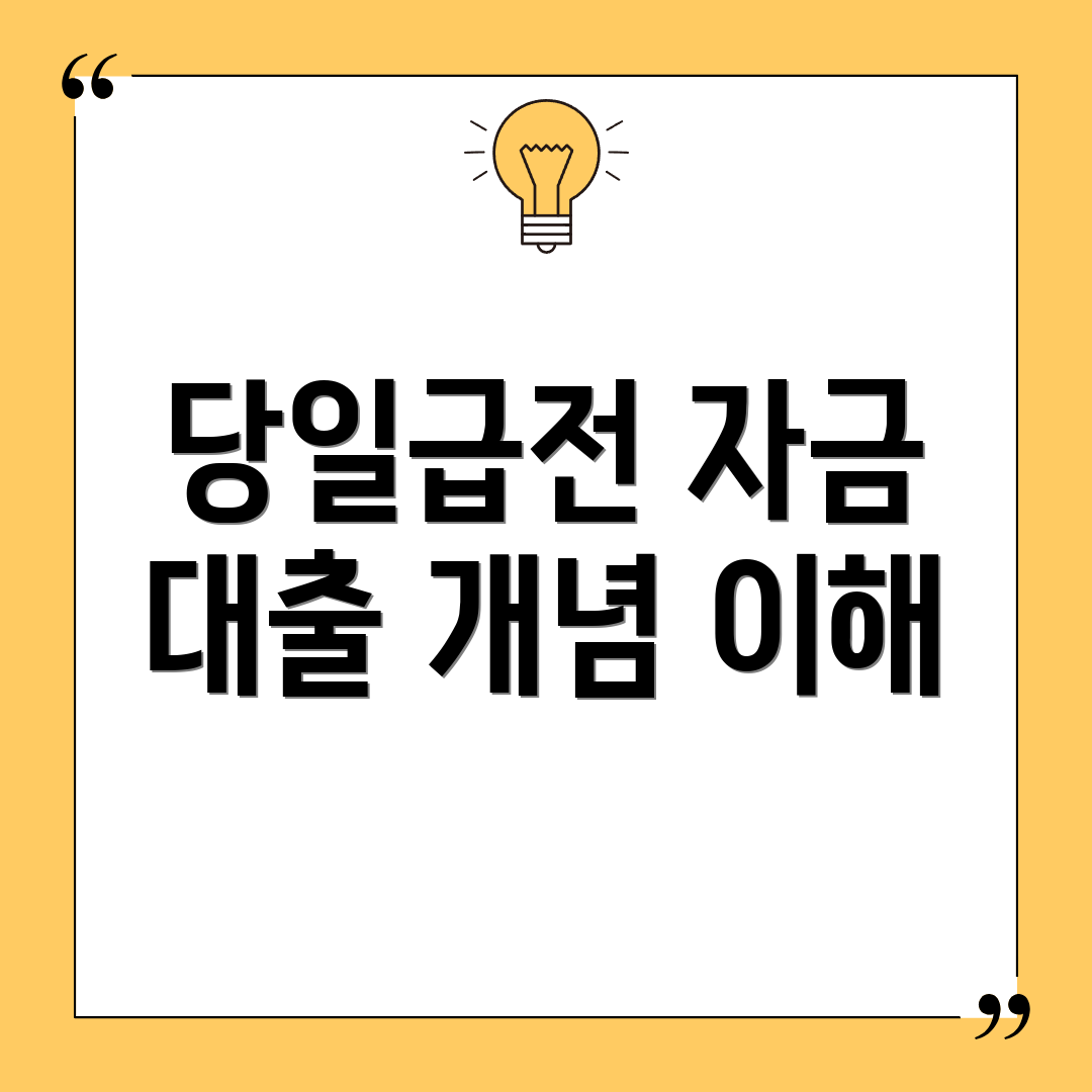 당일급전 자금 대출 개념 이해