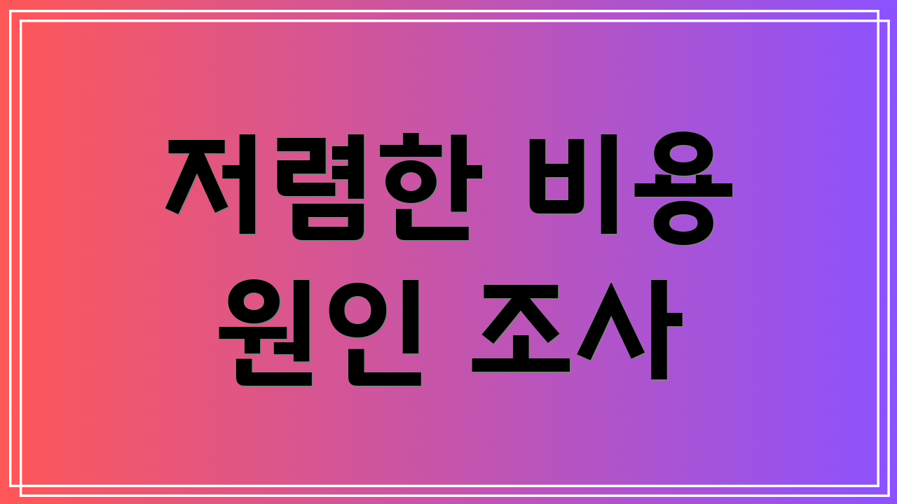 저렴한 비용 원인 조사